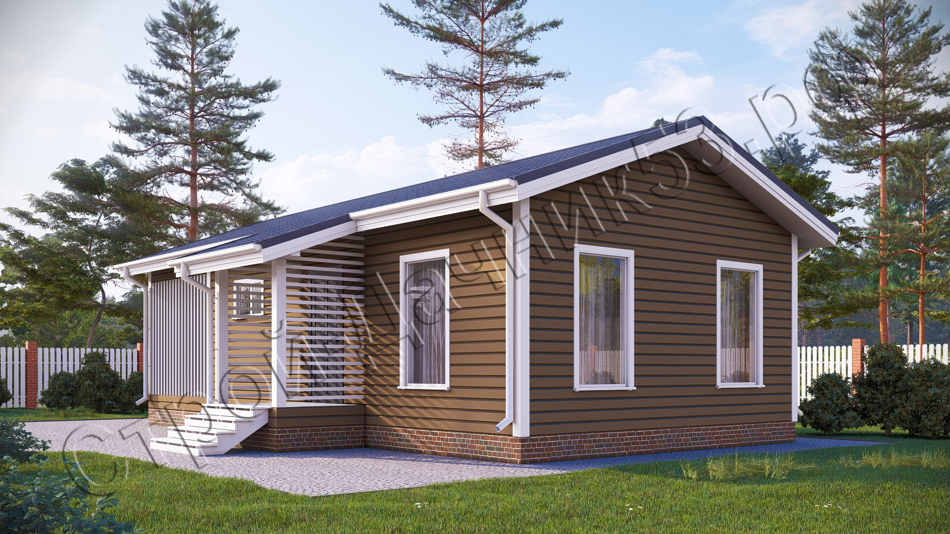 Проект каркасно-щитового дома Д–35